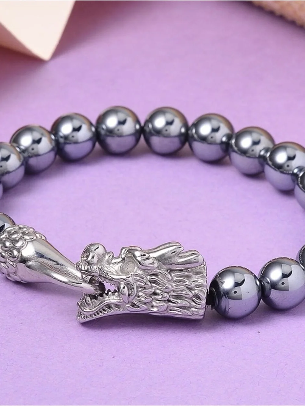 Terahertz Beaded Dragon Bracelet in Stainless Steel 6.75” 150 ctw